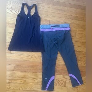 (Bundle) Lululemon Yoga Tank and Yoga Crop Pants